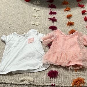 Girls tops pink and white. Cat and jack and Zara